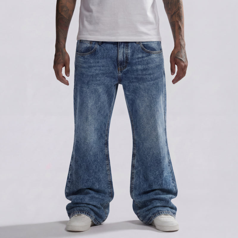 VINTAGE WIDE FLARE DENIM - BLUE